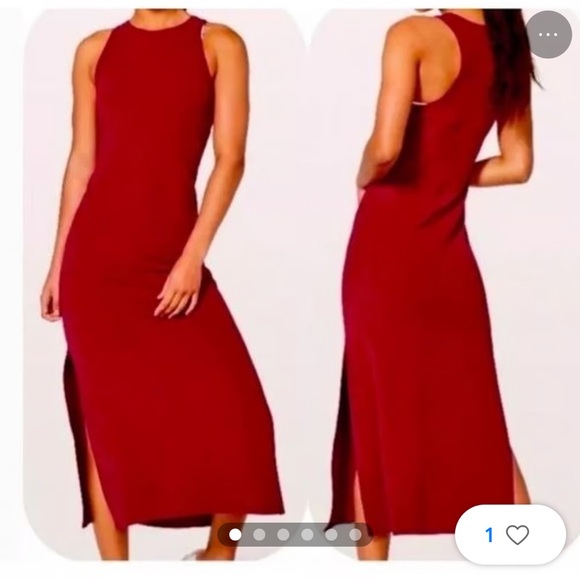 lululemon athletica Dresses & Skirts - Lululemon All aligned midi dress!! DARK RED!! BEAUTIFUL!❤️